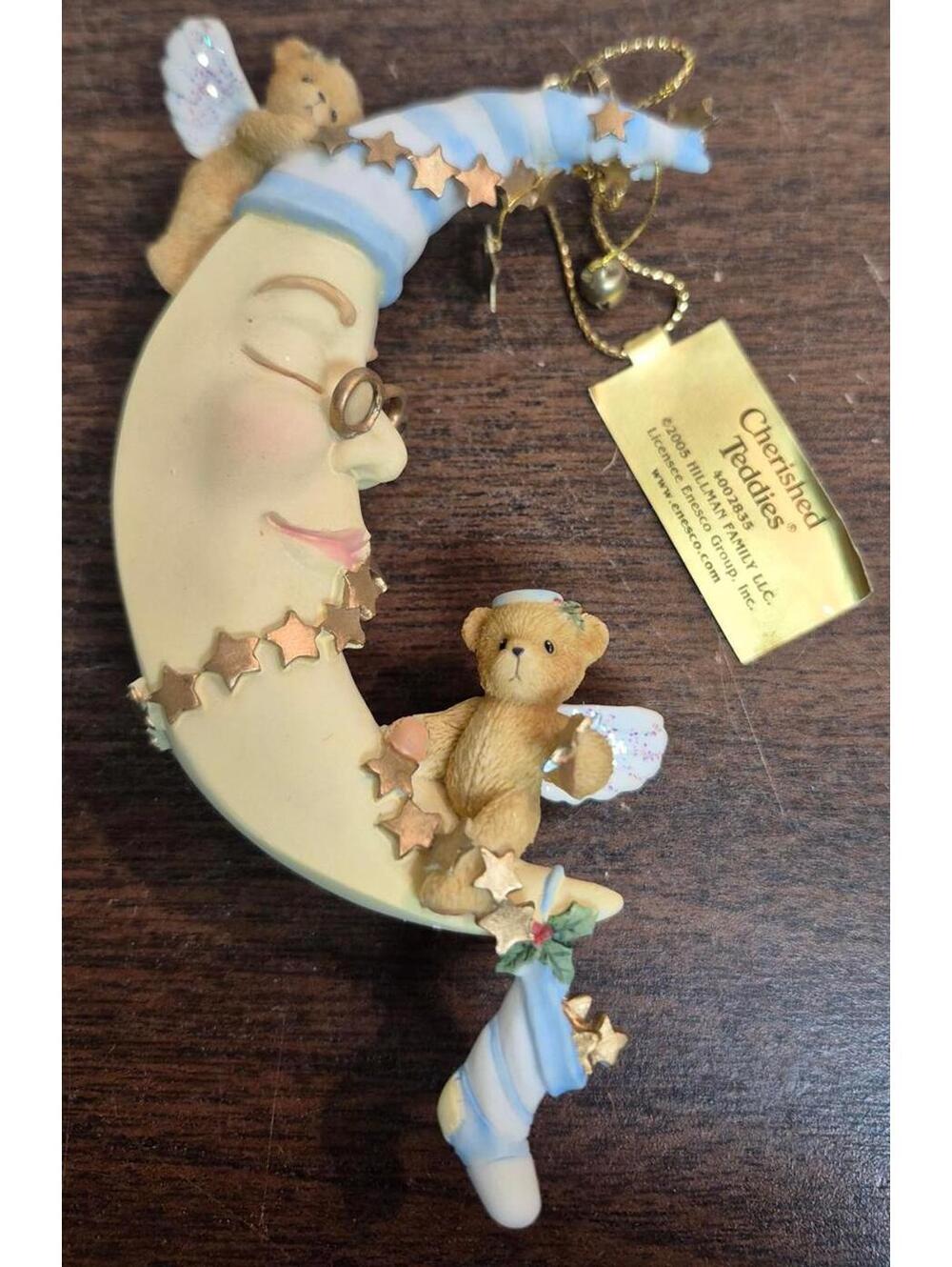 Cherished Teddies Bear/Moon Hanging Ornament 2005